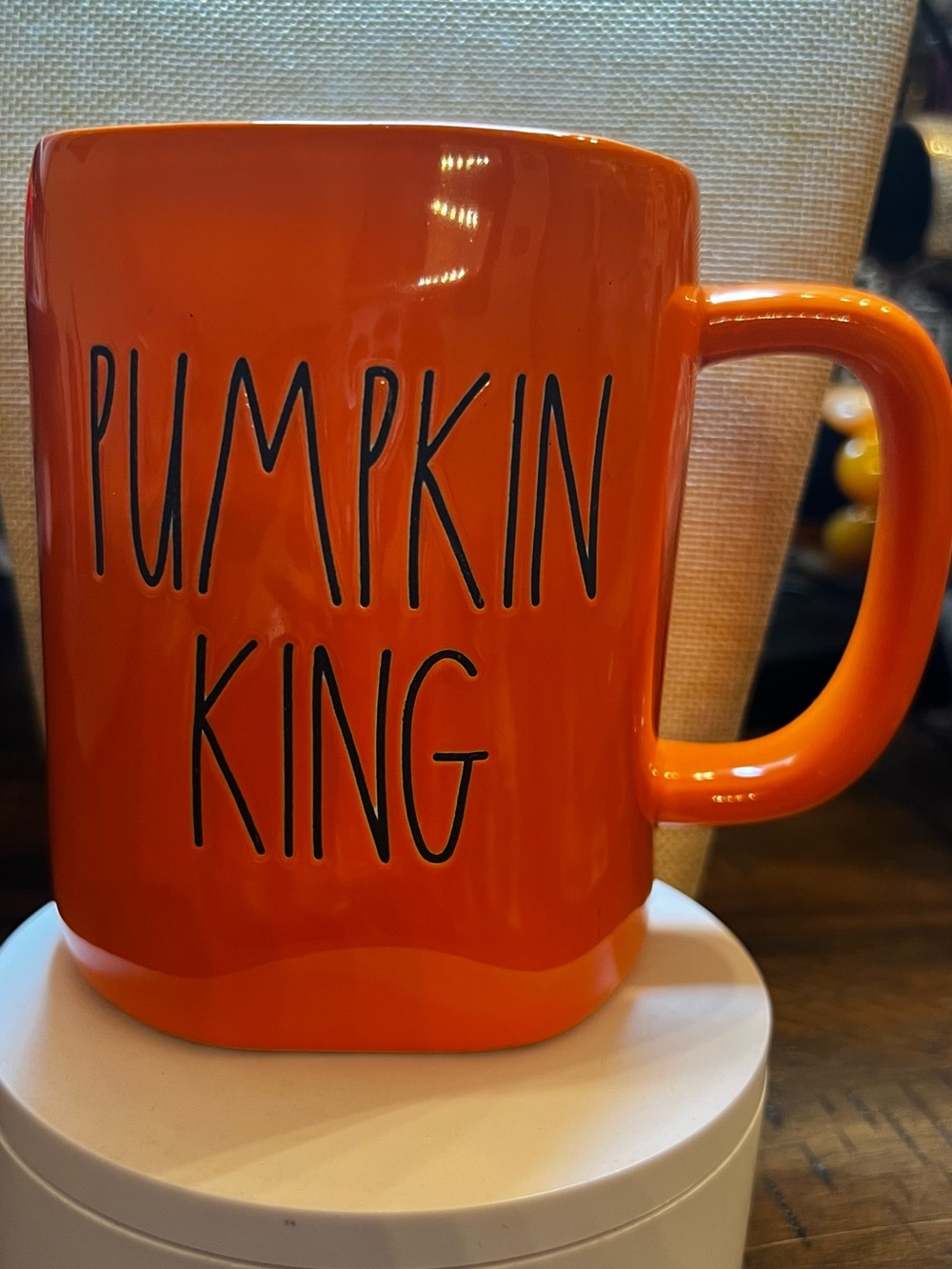 Rae Dunn Orange "Pumpkin King" Ceramic Coffee Mug